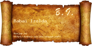 Babai Izolda névjegykártya